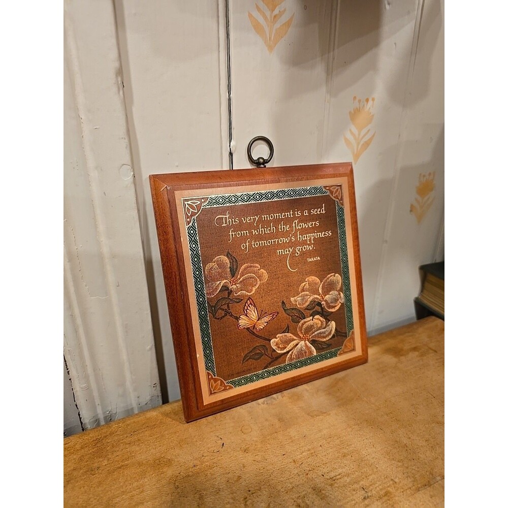 Hanging Wooden Plaque "Tomorrow's Happiness May Grow." Takata By Hallmark